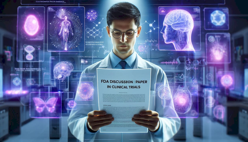 Clinical researcher analyzing trial results in meeting room