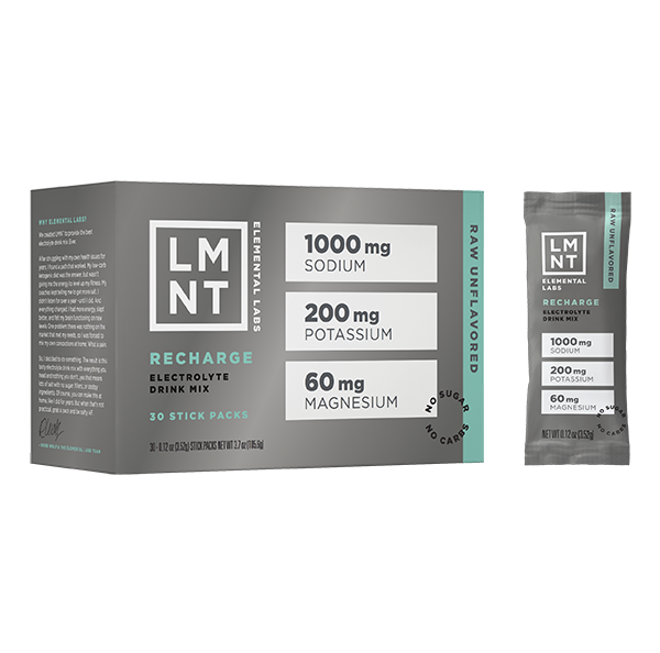 LMNT Recharge – Raw Unflavored 30 Servings - Healthspan Holistic