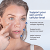 Neurogan Health Advanced GHK-Cu Neck & Face Serum bottle with a list of benefits in the background.