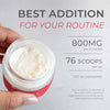 Neurogan Health Urolithin A powder supplement in a clear glass jar with a scoop, labeled as vitamins and supplements for health support.