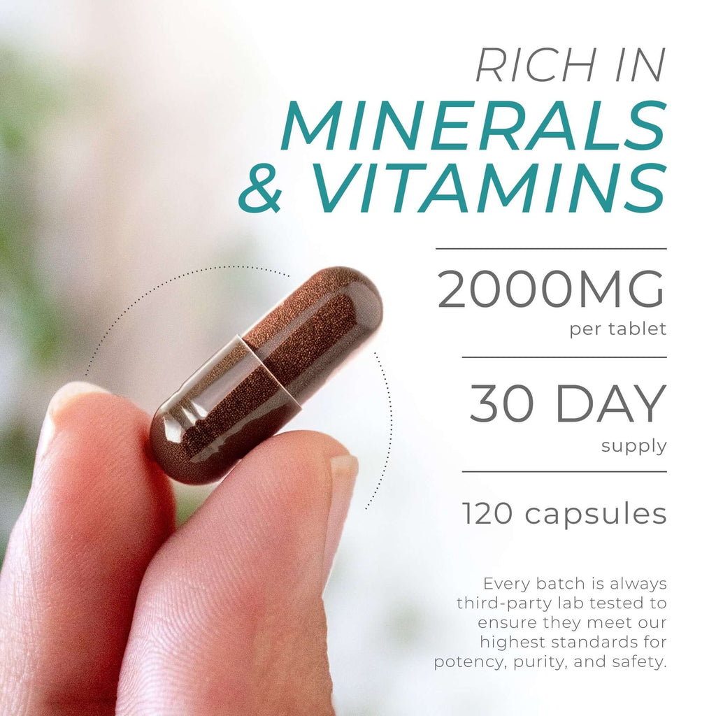 Neurogan Health Sea Moss Capsules, dietary supplement in a white bottle with label, showing capsules and product details.