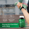Neurogan Health PEA Pro Capsules in a white bottle with label, showcasing dietary supplement capsules for health benefits.