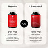 Liposomal Urolithin A capsules in a bottle, supplement by Neurogan Health, with capsules and label visible.