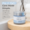 Neurogan Health Advanced GHK-Cu Copper Peptide Face Cream 2400mg for skin rejuvenation, shown in daytime and nighttime application.