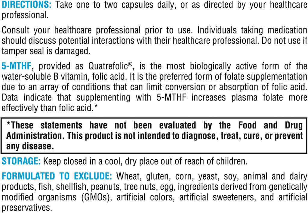 5-MTHF 60 Capsules - XYMOGEN® - Healthspan Holistic