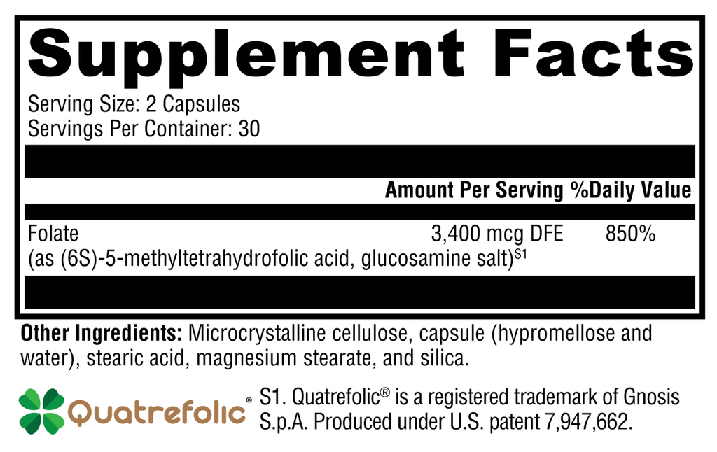 5-MTHF 60 Capsules - XYMOGEN® - Healthspan Holistic