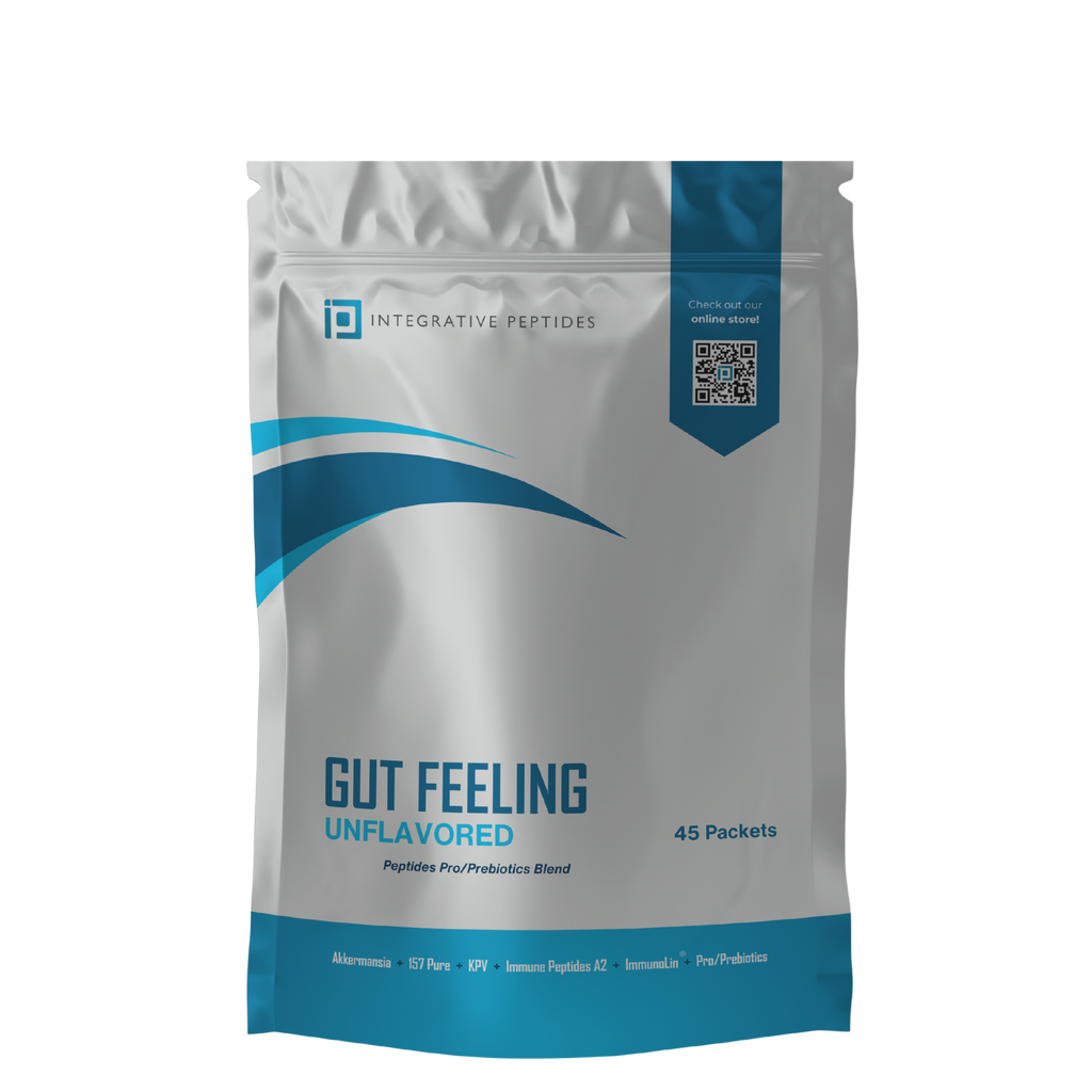 Unflavored Gut Feeling Peptides Stick Packs by Integrative Peptides, 6 packs of 45ct for digestive health support