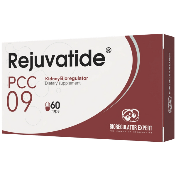 Bioregulator kidney supplement PCC 09 by Integrative Peptides, showing a close-up of the product packaging and label.