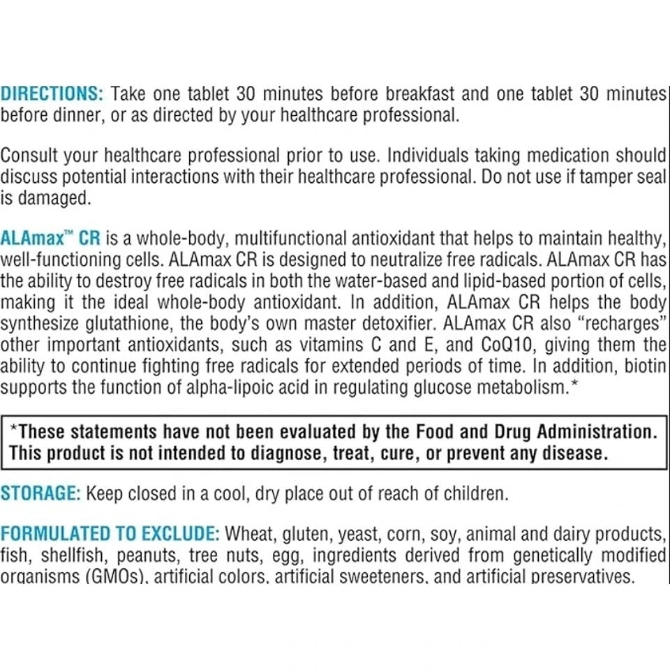 ALAmax™ CR 120 Tablets - XYMOGEN® - Healthspan Holistic