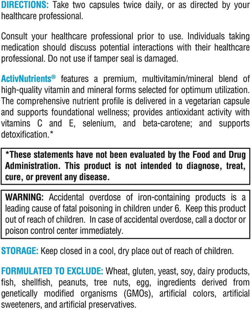 ActivNutrients® 120 Capsules - XYMOGEN® - Healthspan Holistic