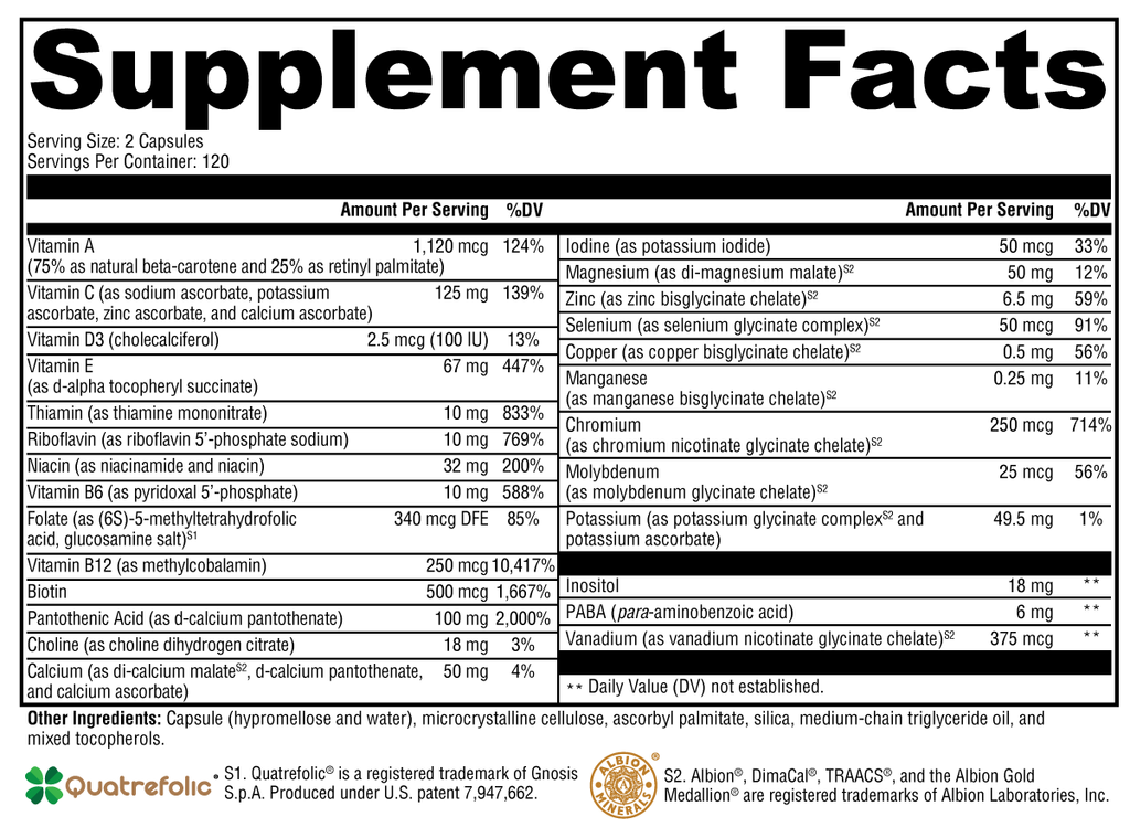 ActivNutrients® without Iron 240 Capsules - XYMOGEN® - Healthspan Holistic
