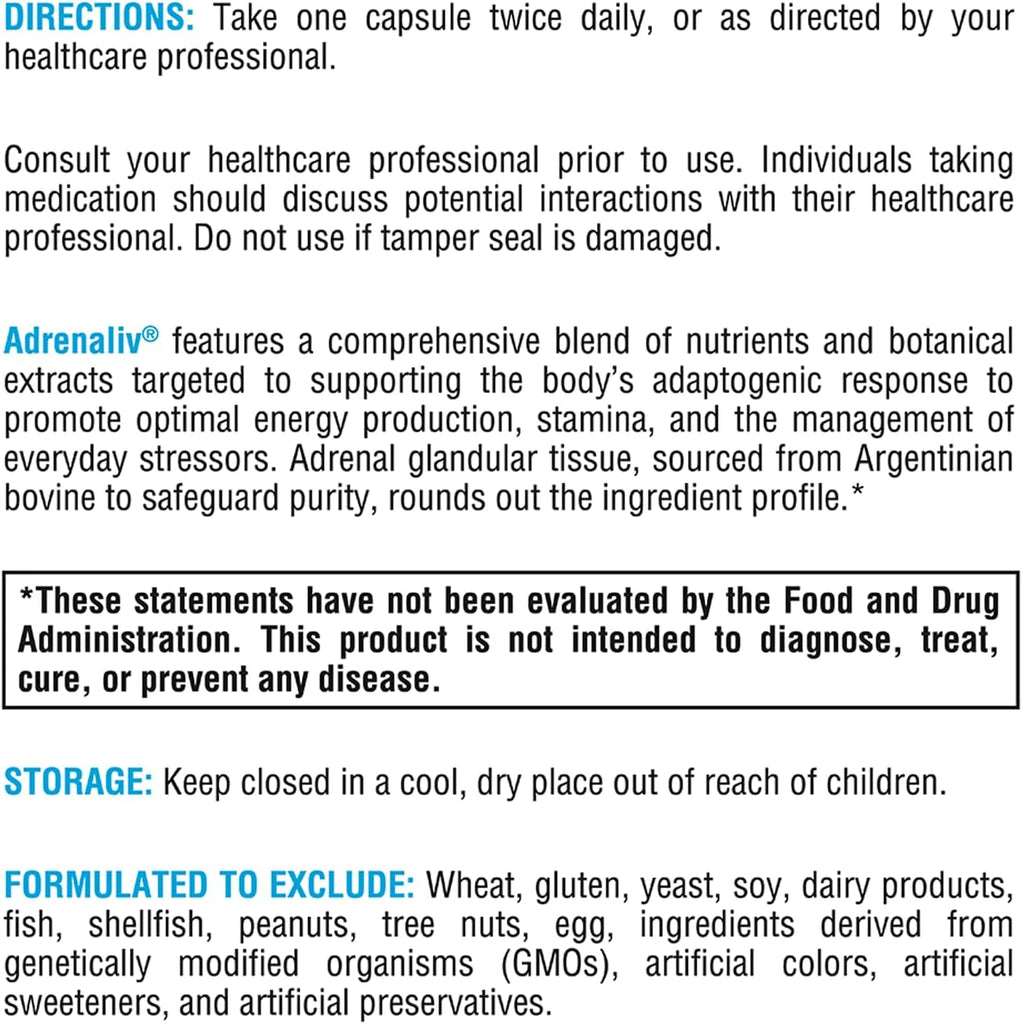 Adrenaliv® 120 Capsules - XYMOGEN® - Healthspan Holistic