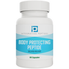 Bottle of Integrative Peptides Body Protecting Peptide capsules, 60 count, with label showing product details and branding.