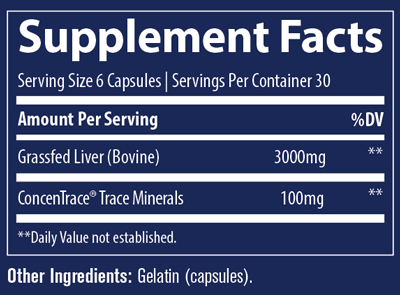 Beef Liver 500 mg 180 Capsules - Trace Minerals - Healthspan Holistic