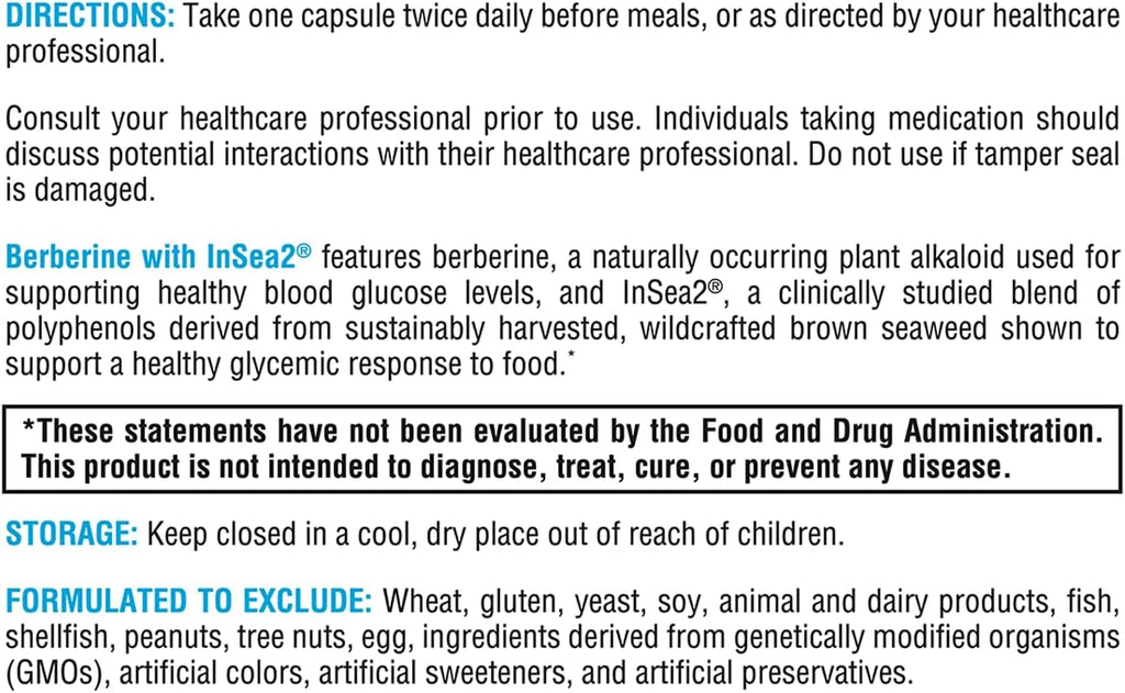 Berberine with InSea2® 60 Capsules - XYMOGEN® - Healthspan Holistic