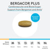Bottle of XYMOGEN BergaCor Plus 60 tablets showing the label and tablets inside the bottle.