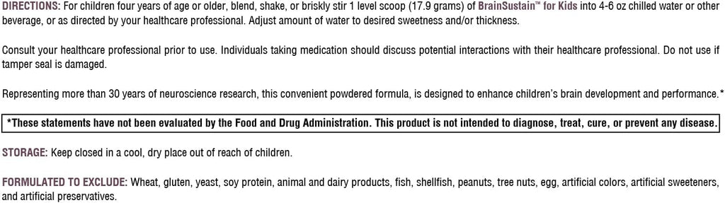 BrainSustain™ for Kids Vanilla Delight 15 Servings - XYMOGEN® - Healthspan Holistic