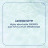 Trace Minerals colloidal silver spray 30ppm in a 4 fl oz bottle, shown with a spray nozzle and clear liquid inside.