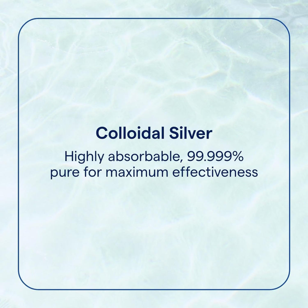 Trace Minerals colloidal silver spray 30ppm in a 4 fl oz bottle, shown with a spray nozzle and clear liquid inside.