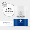 Neurogan Health GHK-Cu Copper Peptide tablets in a bottle, showing round tablets stacked and ready for supplement use.