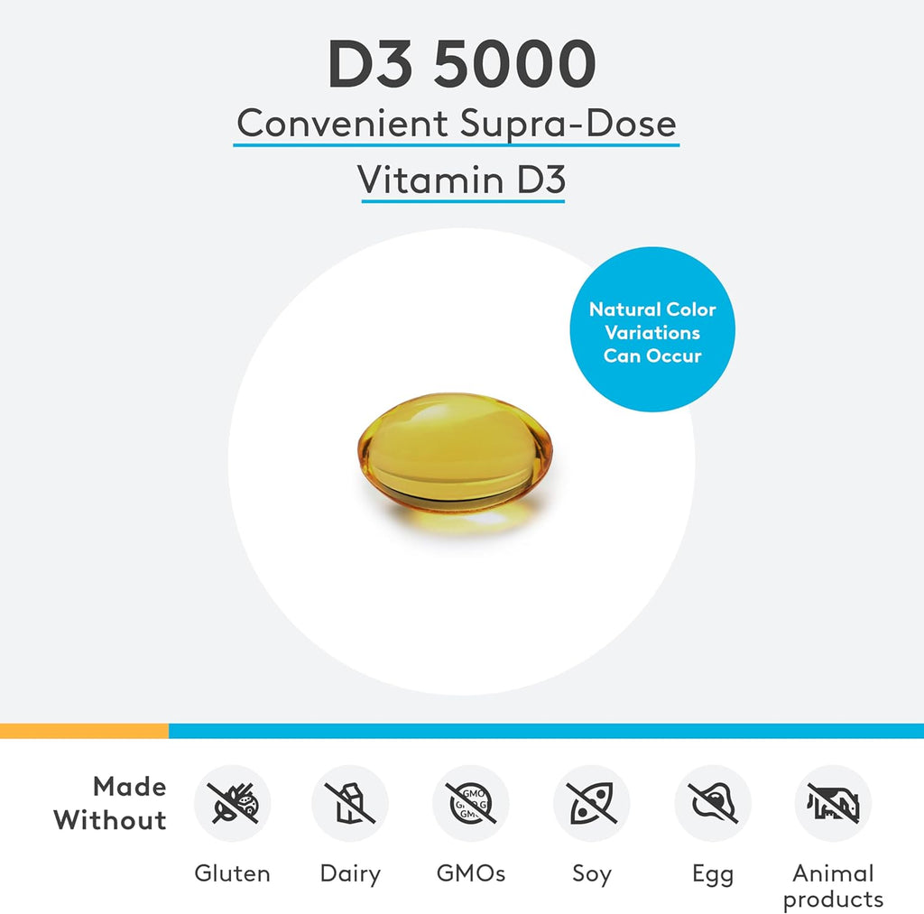 D3 5000 180 Softgels - XYMOGEN® - Healthspan Holistic