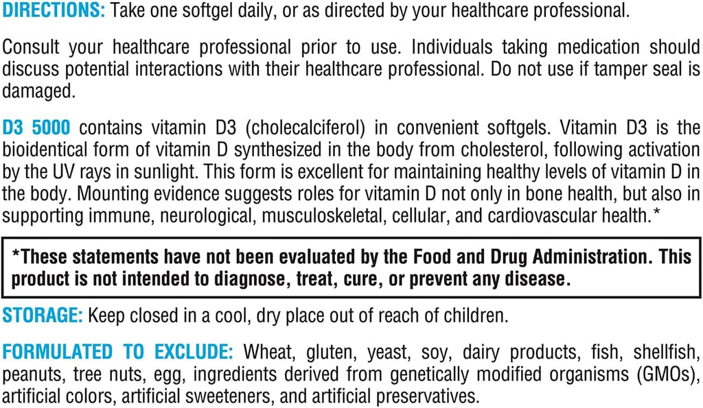 D3 5000 90 Softgels - XYMOGEN® - Healthspan Holistic