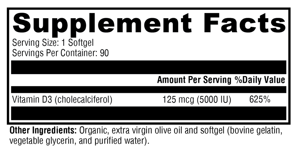 D3 5000 90 Softgels - XYMOGEN® - Healthspan Holistic