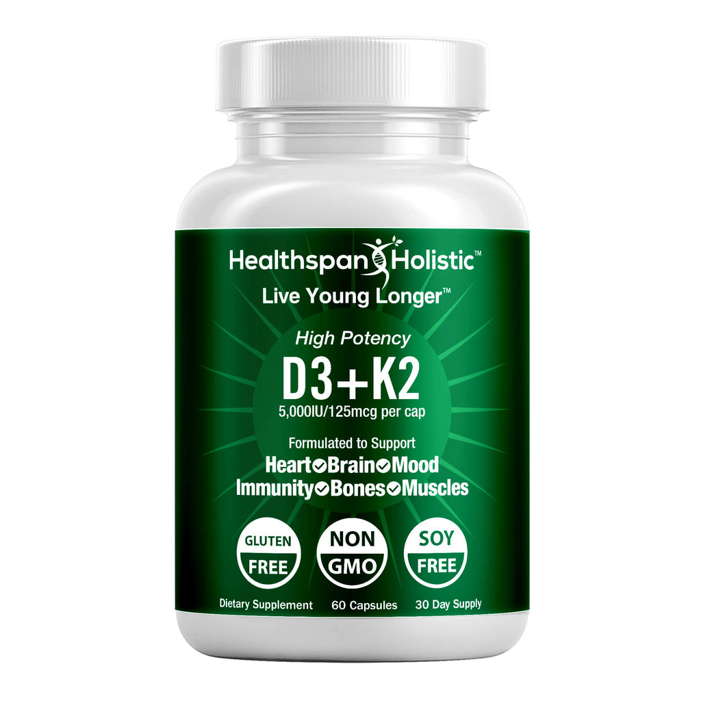 High Potency Vitamin D3 + K2 60 Capsules