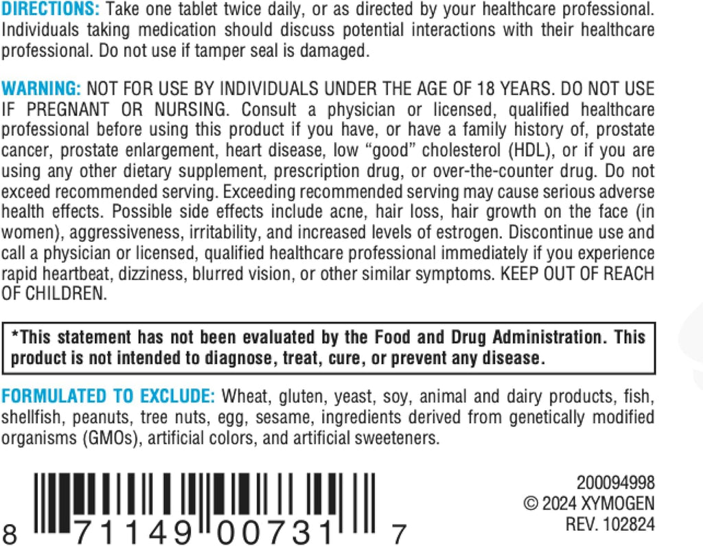DHEA Micronized 25mg 60 Tablets - XYMOGEN® - Healthspan Holistic