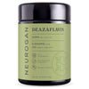 Neurogan Health Deazaflavin capsules, vitamin supplement in a clear bottle with white and blue labeling, displayed with capsules inside.
