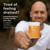 Dihydroberberine capsules from Neurogan Health, dietary supplement for energy support, shown in a clear bottle with capsules.