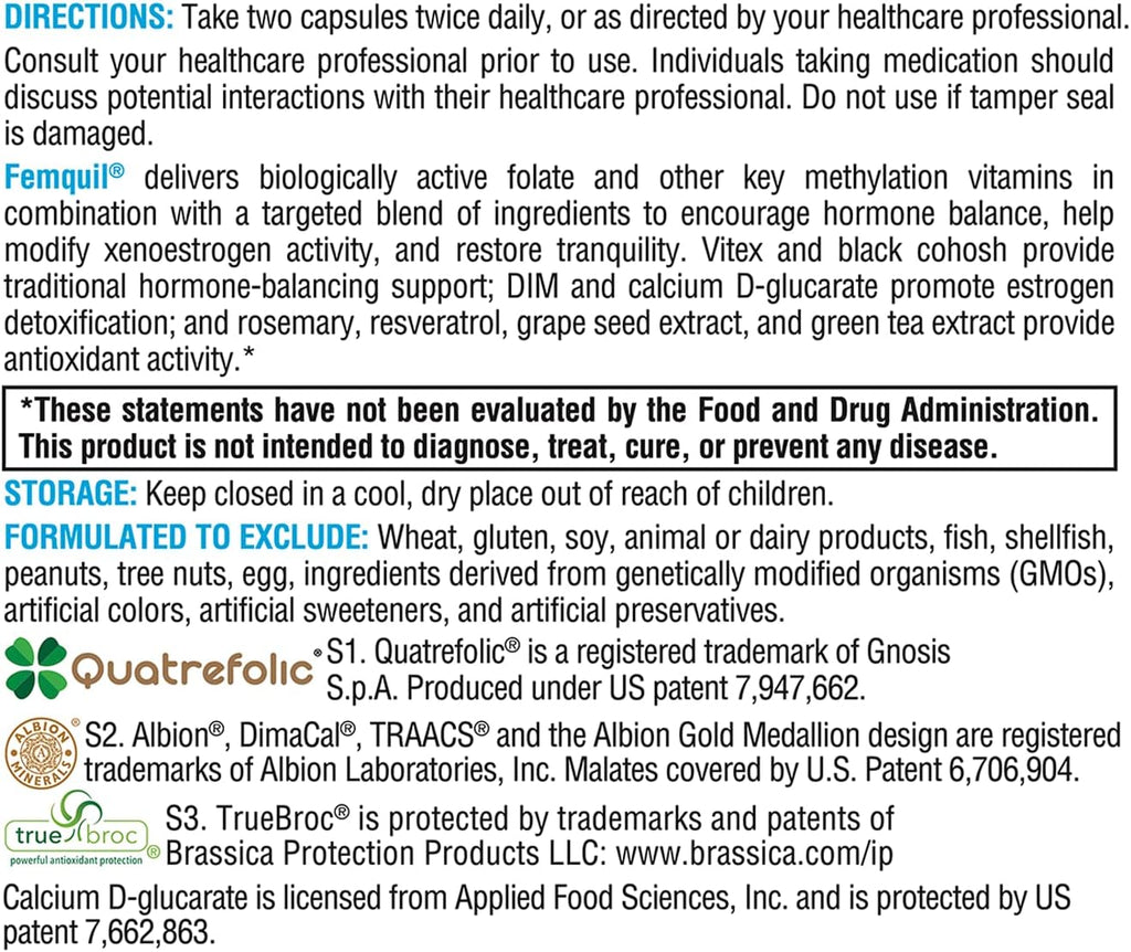 Femquil® 120 Capsules - XYMOGEN® - Healthspan Holistic