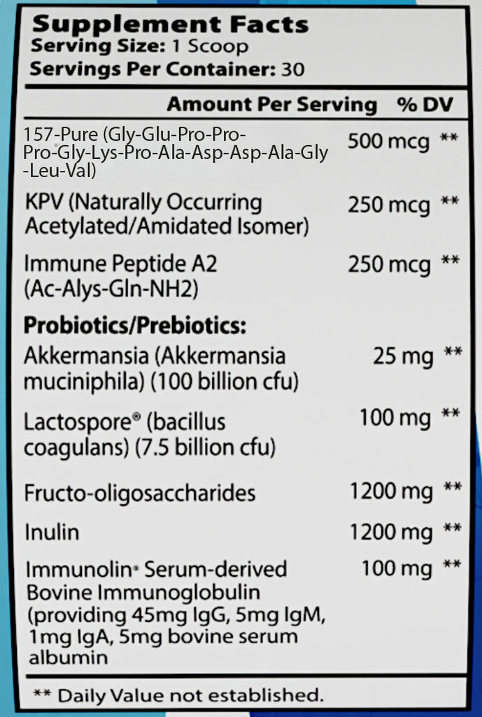 Bottle of Gut Feeling Peptides Mango Strawberry supplement by Integrative Peptides with label visible on white background