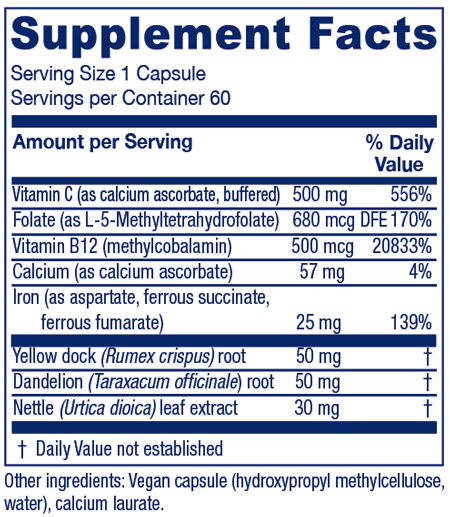 Iron Extra™ 60 Capsules - Vitanica - Healthspan Holistic