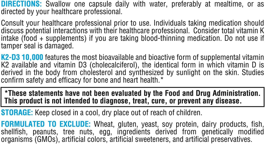 K2-D3 10,000 60 Capsules - XYMOGEN® - Healthspan Holistic