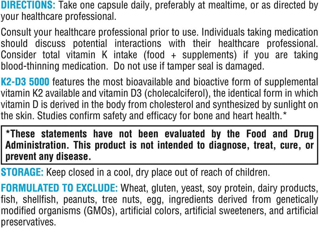 K2-D3 5000 60 Capsules - XYMOGEN® - Healthspan Holistic