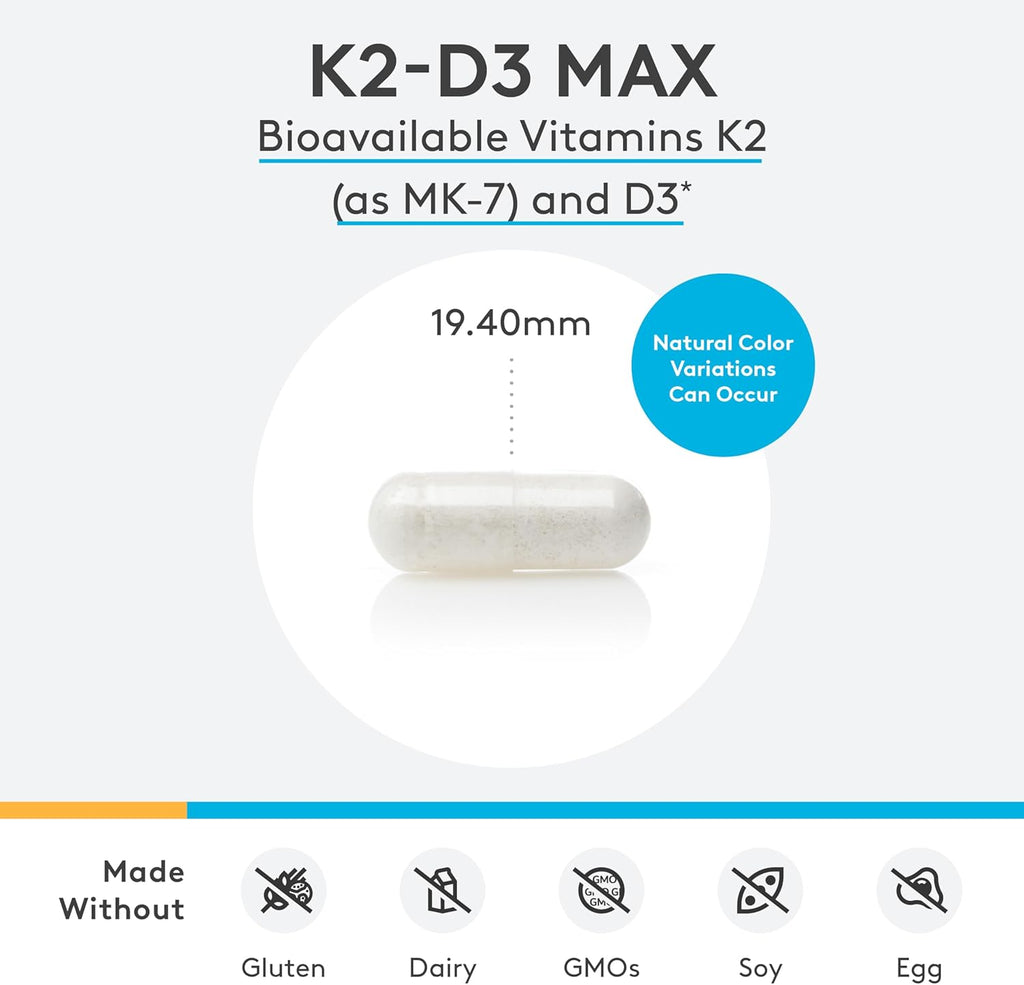 K2-D3 Max 60 Capsules - XYMOGEN® - Healthspan Holistic
