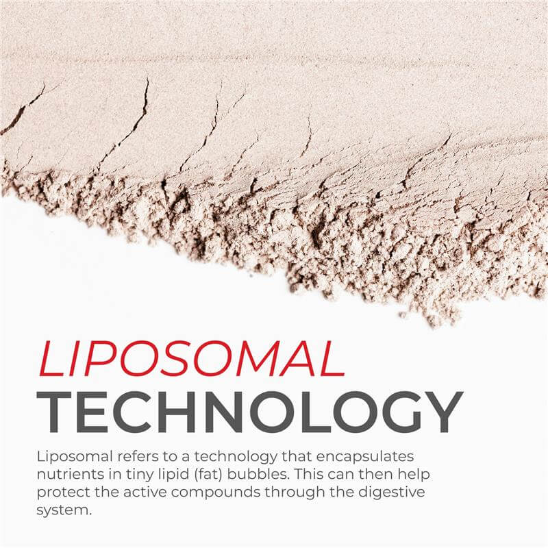 Liposomal Urolithin A capsules by Neurogan Health, dietary supplement in clear capsules, highlighting liposomal delivery technology.
