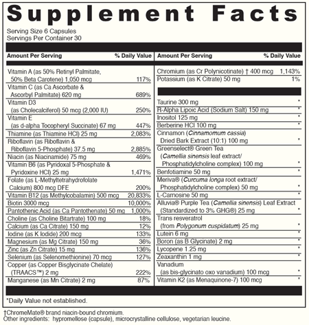 Metabolic Multi 180 Capsules - Davinci Labs - Healthspan Holistic