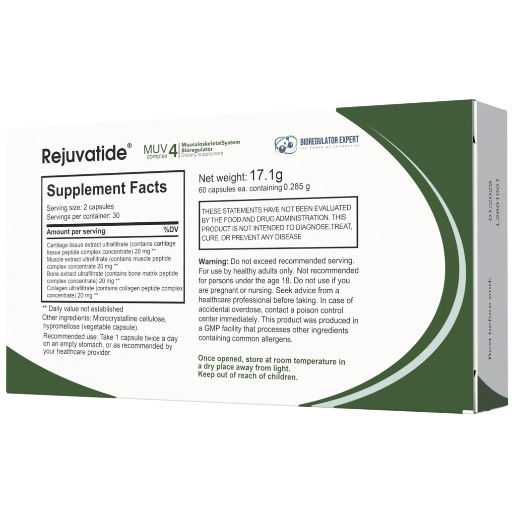 BioregAux MUV Complex supplement by Integrative Peptides, showing the product packaging with a focus on the label.