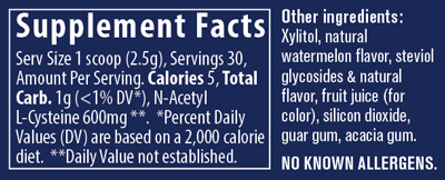 NAC Powder Watermelon 30 Servings - Trace Minerals - Healthspan Holistic