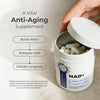 Neurogan Health NAD+ capsules supplement with benefits, showing the supplement bottle and capsules on a neutral background.
