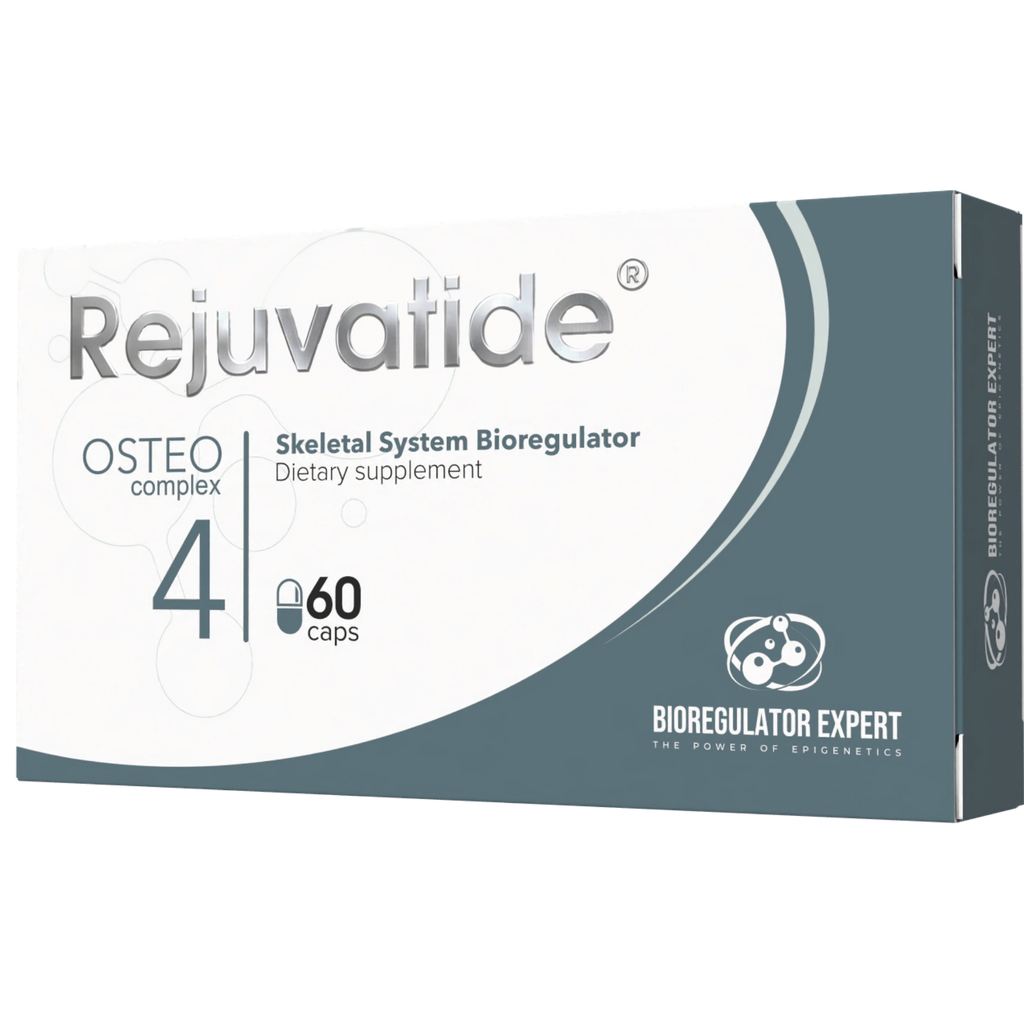 Osteo Complex bioregulator capsules by Integrative Peptides, featuring a bottle of 60 capsules for supporting the skeletal system.