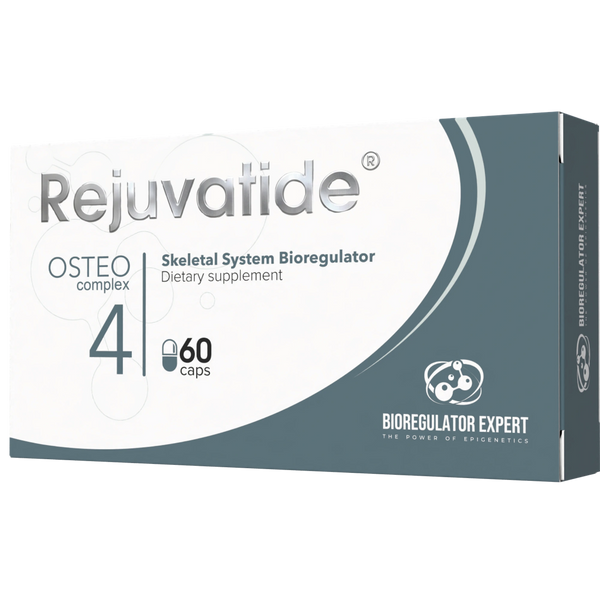 Osteo Complex bioregulator capsules by Integrative Peptides, featuring a bottle of 60 capsules for supporting the skeletal system.