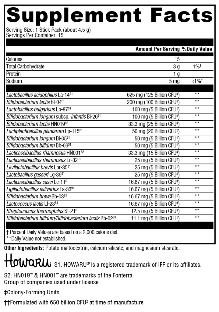 ProbioMax Complete probiotic supplement bottle by XYMOGEN with 15 servings, showing the label and capsules inside.
