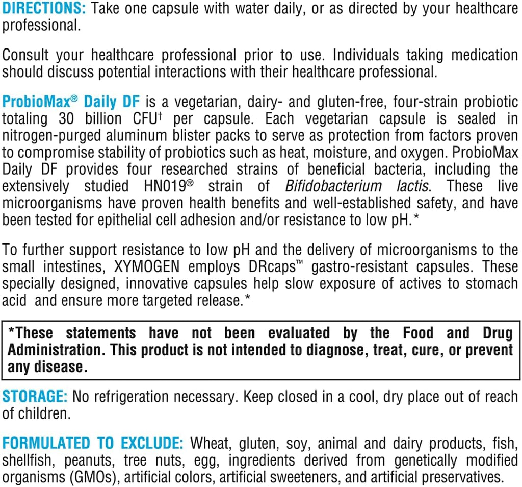 ProbioMax® Daily 30B 30 Capsules - XYMOGEN® - Healthspan Holistic