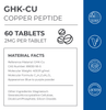 Neurogan Health GHK-Cu Copper Peptide Tablets bottle with label showing tablets and product details.