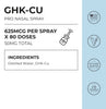 Neurogan Health GHK-CU Nasal Spray bottle with label showing product facts and ingredients, designed for nasal application.