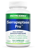 Bottle of Enzyme Science Serrapeptase Pro 120 capsules with labels and capsules visible, designed for enzyme supplement support.