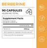 Neurogan Health Berberine capsules supplement facts label showing dosage and nutritional information.